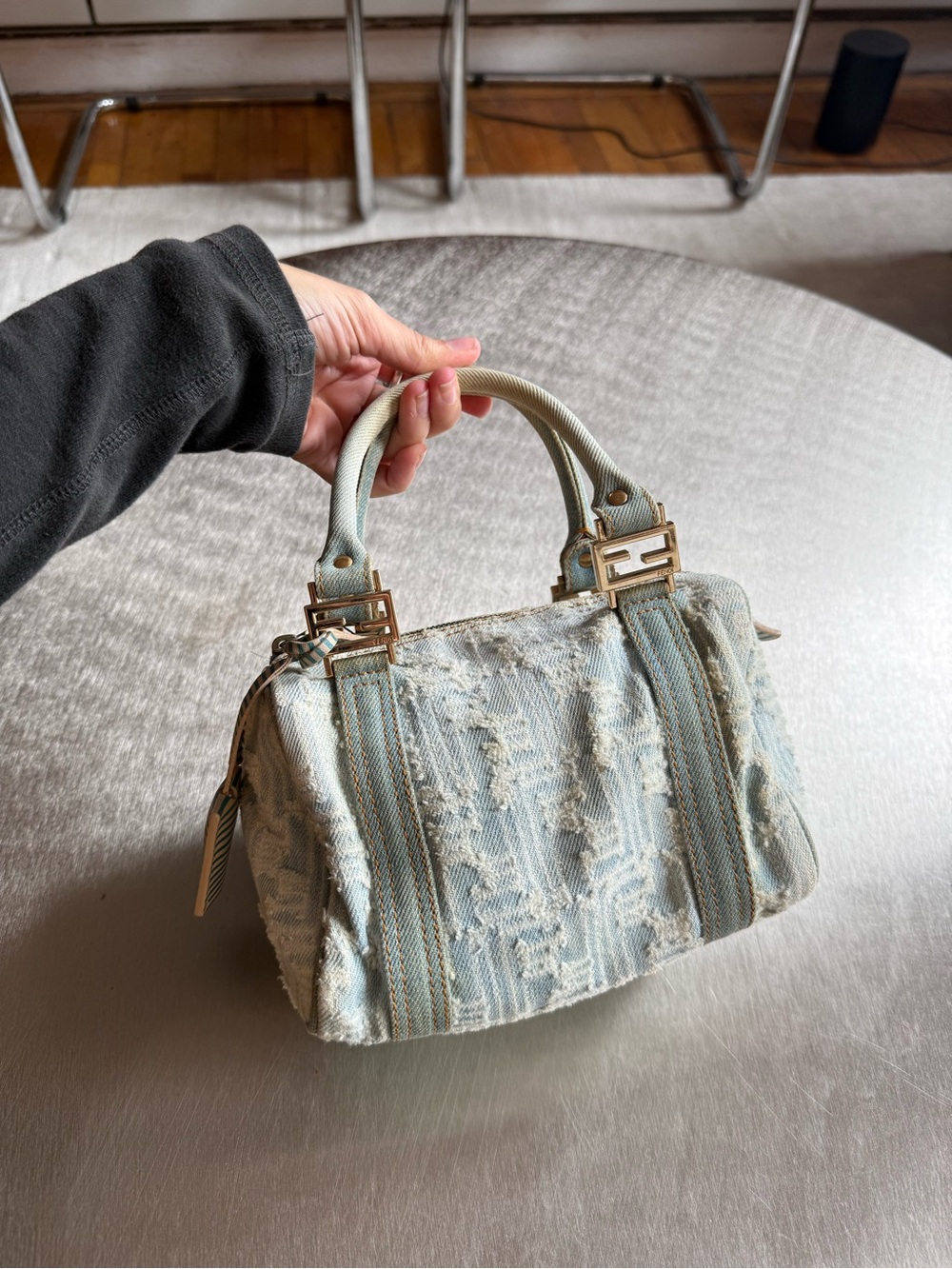 FENDI DENIM ZUCCA FF MINI BOWLER